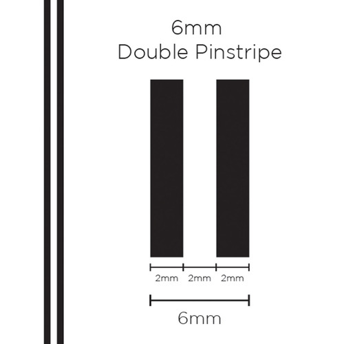 Genuine SAAS Pinstripe Double Black 6mm x 10mt