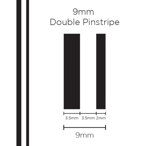 Genuine SAAS Pinstripe Double Black 9mm x 10mt