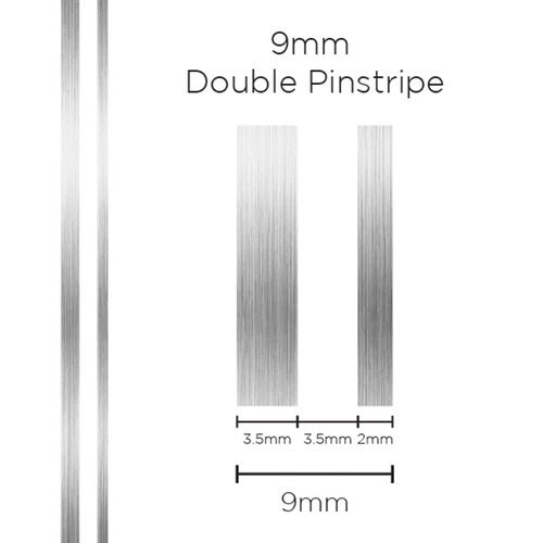 Genuine SAAS Pinstripe Double Silver 9mm x 10mt