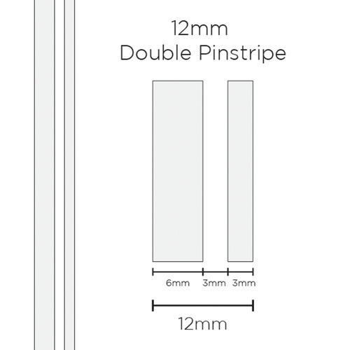 Genuine SAAS Pinstripe Double White 12mm x 10mt