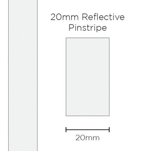 Genuine SAAS Pinstripe Reflective White 20mm x 1mt
