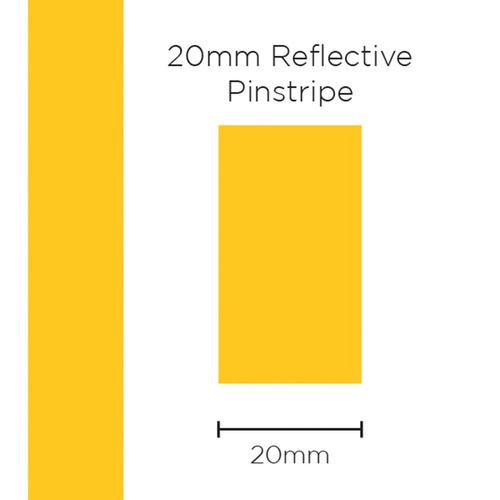 Genuine SAAS Pinstripe Reflective Yellow 20mm x 1mt