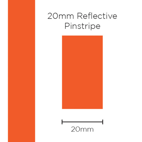 Genuine SAAS Pinstripe Reflective Orange 20mm x 1mt