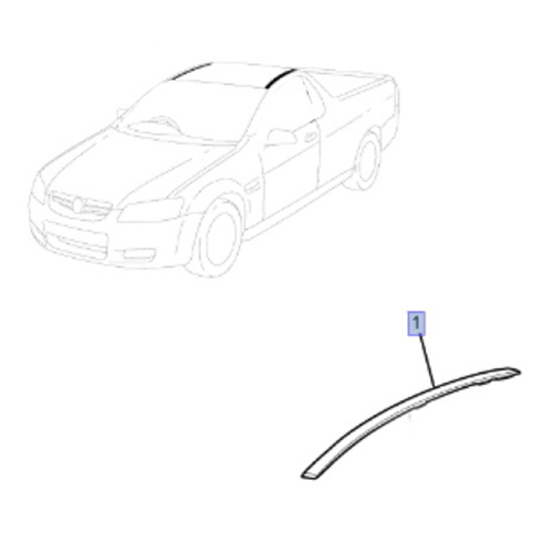 Genuine Holden Outer Roof Mouldings Left & Right Black for RG Colorado Twin Cab Ute Pair (Top Of Roof)