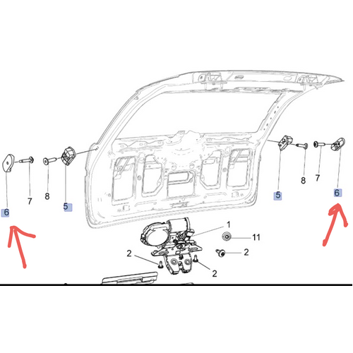 Genuine Holden Tailgate Anti-Vibration Stoppers VE and VF Commodore Calais Evoke SV6 SS HSV Sportwagon - 2 x Item 6 Only