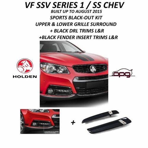 Genuine Holden Sports Black-Out Kit DRL Fender Inserts Grille Surrounds for VF S1 SS Chevrolet