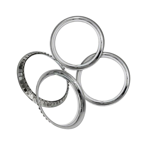 Genuine SAAS 9491 Triple Chrome Plated 14inch Dress Wheel Rings Wheel Trims Rounded Profile Set Of 4