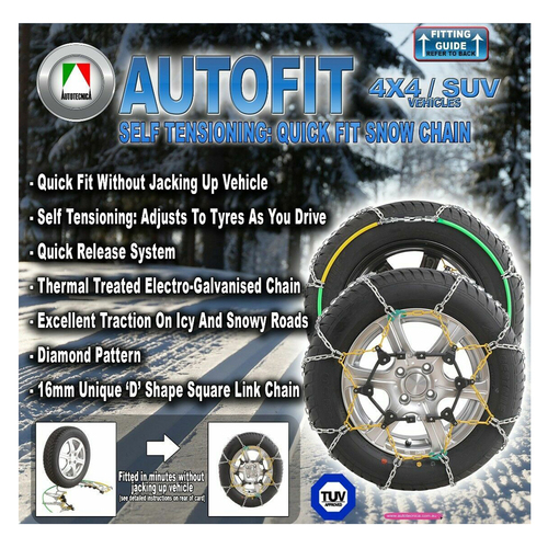 Autotecnica Snow Chain Kit for Mitsubishi Outlander 225/55 R18 Tyres Wheels / Rims - CA400 