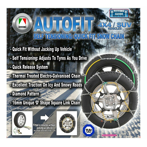 Autotecnica Snow Chain Kit for 4x4 4WD with 15 16 17 18 18 20" Wheels / Rims - CA410