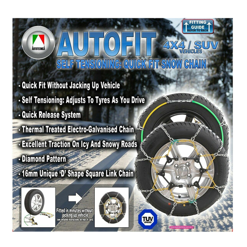 Autotecnica Snow Chain Kit for 4x4 4WD SUV 255/55 X 19 Tyres Wheels / Rims CA460