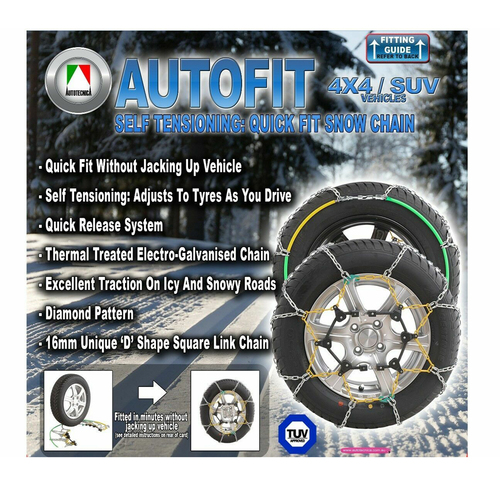Autotecnica Snow Chain Kit for 4x4 4WD SUV 35/12.5 X 15 All Terrain Mud Tyres CA510