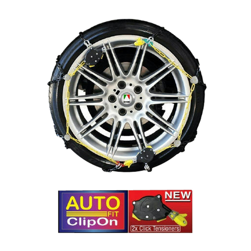 Autotecnica Snow Chain Kit Premium - Autofit Clip On for SUV 4WD 4x4 Cars & Volvo XC90 275/40 R21 CAP480