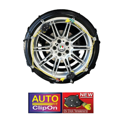 Autotecnica Snow Chain Kit Premium Autofit Clip On for Passenger Cars 185/80 195/80 R14 CAP90