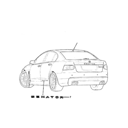 Genuine Holden HSV / Decal Badge for VE Senator E1 E2 E3 "Senator" Side / Door - 1 Badge