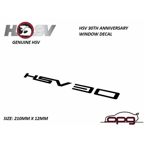 Genuine HSV Window Decal "HSV 30" 30th Anniversary for VF GEN-F2 GTS Clubsport Maloo
