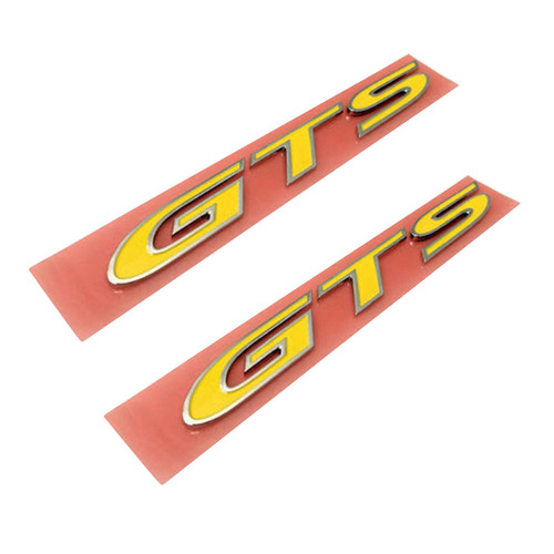 Genuine Holden HSV Badge "GTS" for VF GENF GENF2 GTS Side Badges - Yellow with Chrome Rim Pair