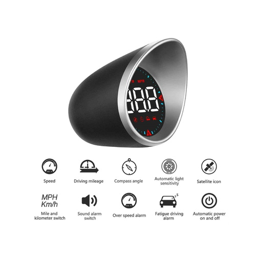 GPS Speedo HUD Universal Car Heads Up Display Speed Warning Alarm Speedometer For 12 or 24 Volt Systems