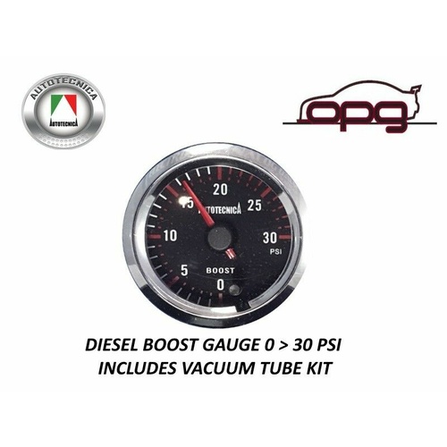 Autotecnica Performance Boost 52mm Analog Gauge Black Face 7 Colour Lighting Diesel Motors 