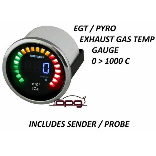 Autotecnica Performance Digital EGT Pyro Diesel 52mm LCD LED Gauge 1 Gauge Brand New