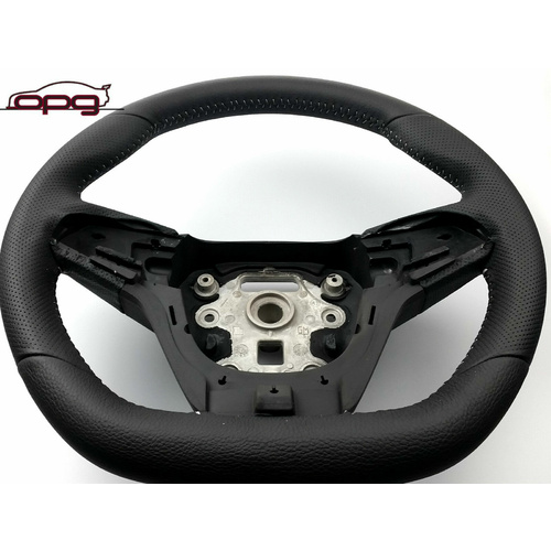 Genuine Holden Sports Flat Bottom Steering Wheel Chunky for VF Holden SS SSV SV6 VF2 SS Chevrolet Silver / Grey Stitch