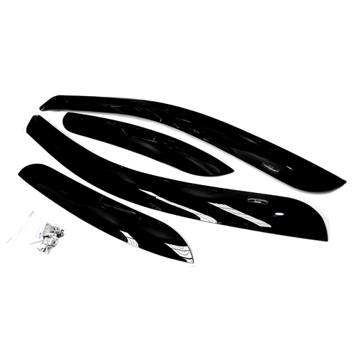 HIC Slimline Weathershield Weather Shield Kit Front & Rear for All Model Holden & HSV VT VX VU VY VZ Sedan Dark Tinted Plastic