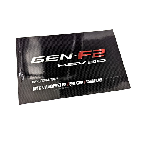 Genuine HSV Owners Manual / Book for - (Incorporating GenF1) GenF2 Gen-F2 VF Clubsport R8 Senator Tourer R8 LSA 