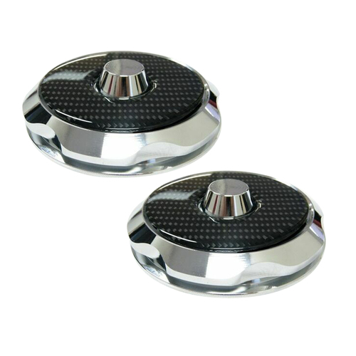 Autotecnica Carbon Top Chrome Plated Alloy Billet Strut Tower Caps for VE VF Commodore All Model