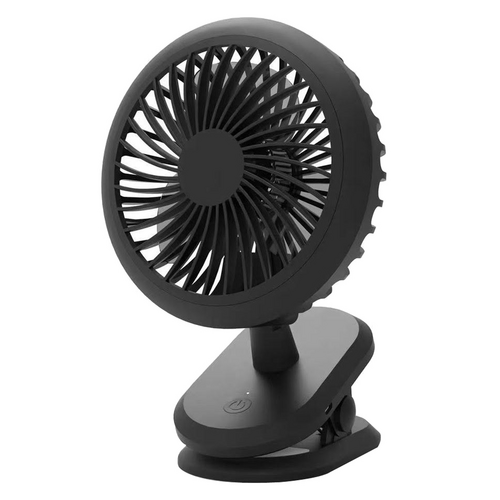 Fresca Mini Fan Re-Chargable Black AC Ultra Quiet 320° Directional Airflow