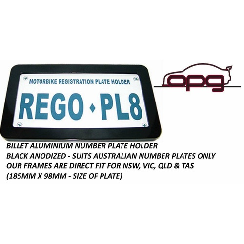 Autotecnica Number Plate Frame Suits All Harley Davidson Softail Dyna Sportster Black