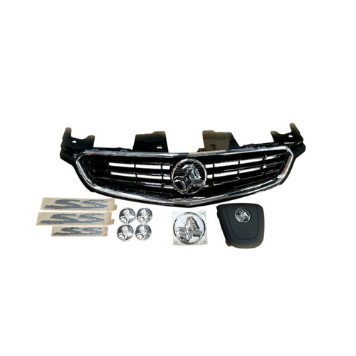 Genuine Holden Grille / Boot Badge Combo for VF SS Chevrolet to Holden Full Conversion Complete - Black Unpainted 
