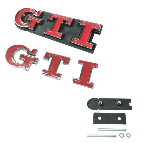 Badge Kit for "GTI" Grille & Hatch Golf MKV MK6 MKVII GTI VW Volkswagen - Red