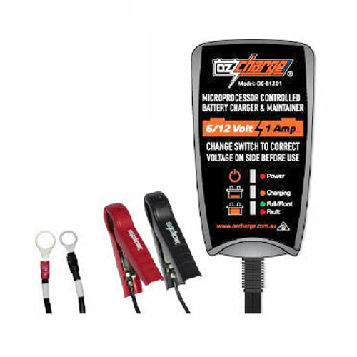 OzCharge 6/12 Volt 1 Amp Battery Charger Trickle Maintainer for Yamaha Jetski 