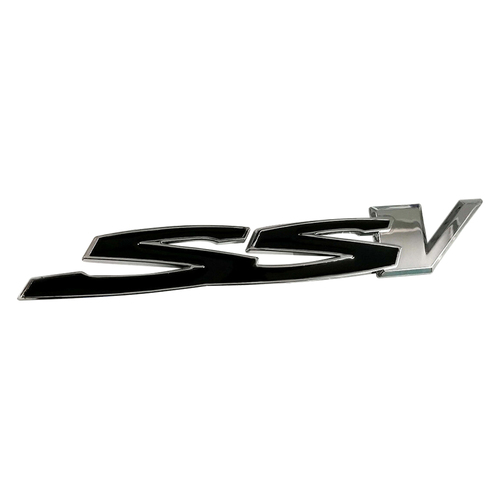 Genuine Holden Badge "SSV"  Black With Chrome V for Redline Series Holden VE VF SS SSV Redline Bootlid Tailgate Black