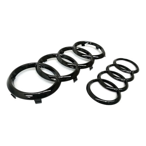 Badge Combo Grille & Boot Audi Rings for Audi 2013>2017 S5 SQ5 8r Gloss Black