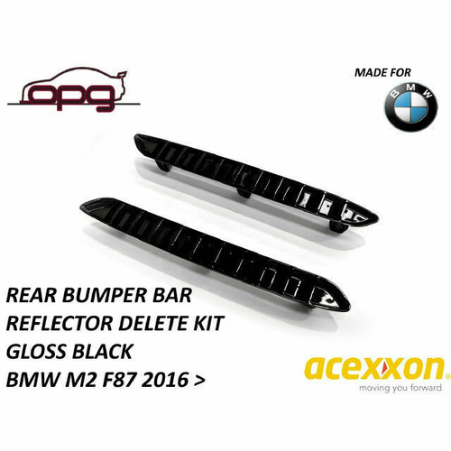 Acexxon Vertical Slatted Slat Reflector Inserts Deletes Gloss Black for BMW F87 M2