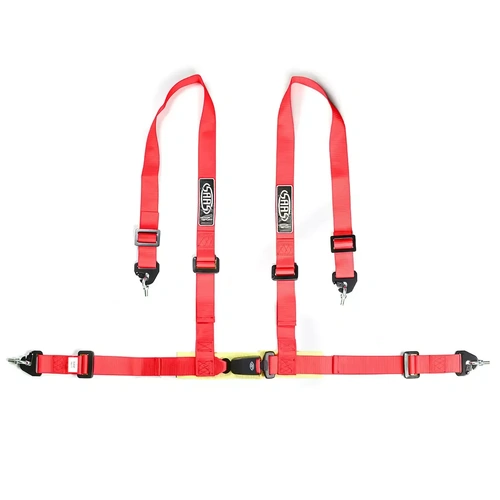 Genuine SAAS Harness 4 Point Red ECE-R16 Compliant 2" Snap Hook Clip