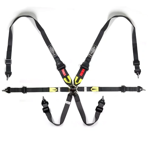 Genuine SAAS Harness FIA Approved 6 Point HANS Homologated 3" - 2" Black