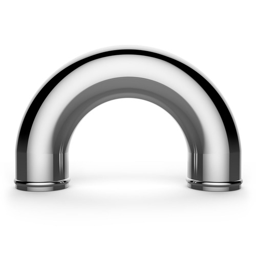 Genuine SAAS Aluminium Pipe with Polished Finish 76mm Diameter x 180 Degree