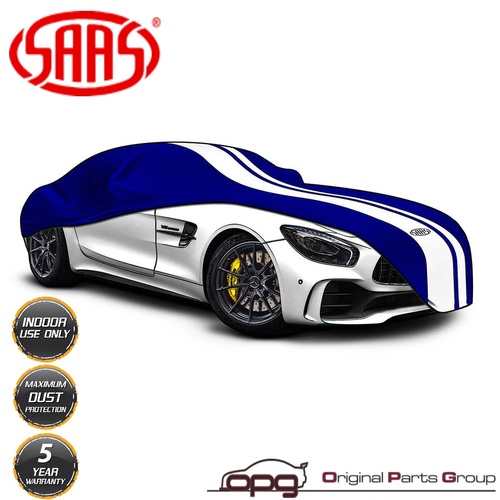Genuine SAAS Indoor SAAS Classic Car Cover GT SAAS Classic Edition for Toyota Supra A50 / MK5 & White Stripe Non Scratch Blue