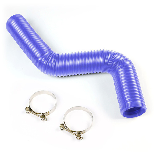 Genuine SAAS Flexible Air Induction Duct Hose and Customisable Induction Pipe Universal Fitment w/ 2 Stainless Steel T-bolt Clamps 76mm x 1m Blue
