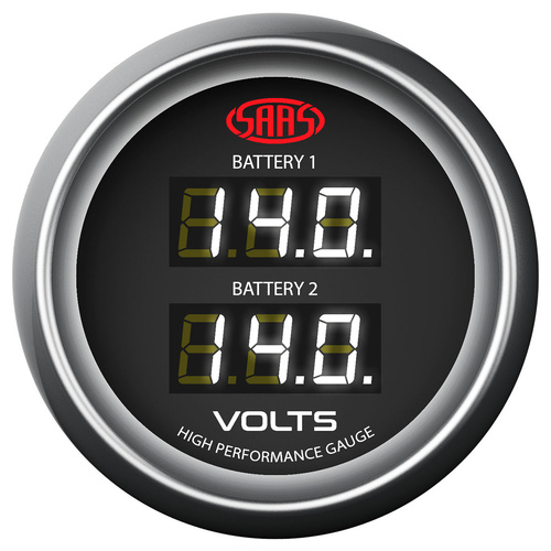 Genuine SAAS Muscle Digital Dual Volts Gauge Dual Reading 8-18Volts for Hilux Ranger DMAX Bt50
