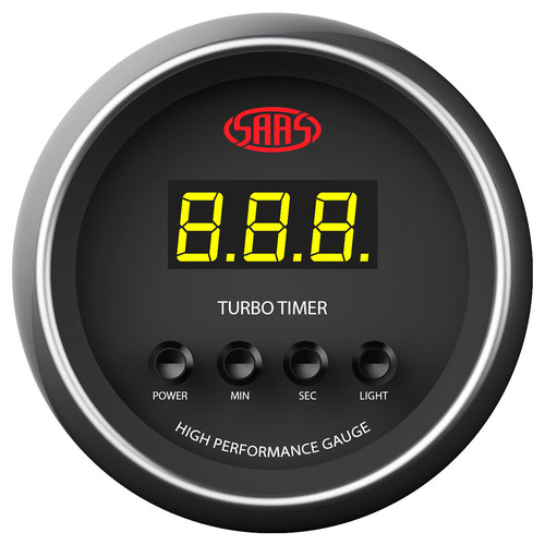 Genuine SAAS Performance Turbo Timer 52mm 2" Digital Gauge Black Face 4 Colour