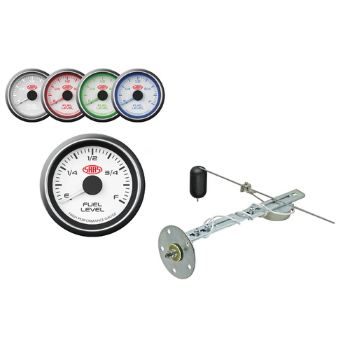 Genuine SAAS SG31006 SG-FL52W Fuel Level Gauge & Sender Unit 52mm White Muscle Series with Tank Sender