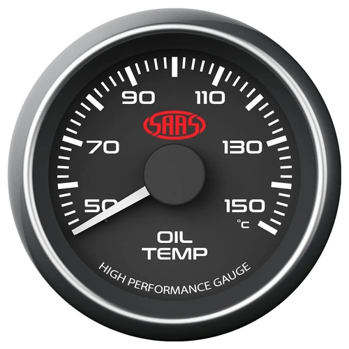Genuine SAAS Performance Transmission Oil Temp 52mm Analog Gauge Black Face 4 Colour LHT
