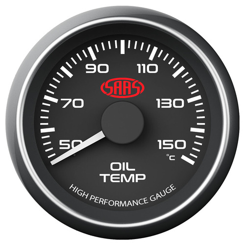 Genuine SAAS Performance Transmission Oil Temp 52mm Analog Gauge Black Face 4 Colour LHT