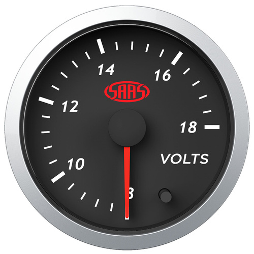 Genuine SAAS Streetline Series Volts 8v-18v 2" / 52mm Gauge Black Face 7 Colour Lights