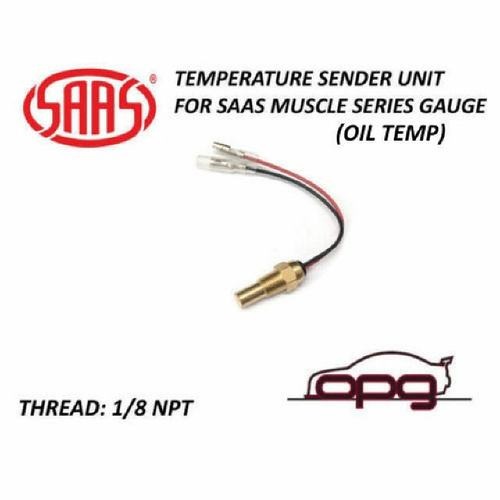 Genuine SAAS SG31001 Oil Temperature Sender Unit Suits Muscle Series Gauge 1/8" NPT
