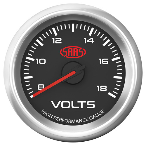 Genuine SAAS SG32250 Volt Gauge 8v - 18v 52mm Muscle Series 3 Black