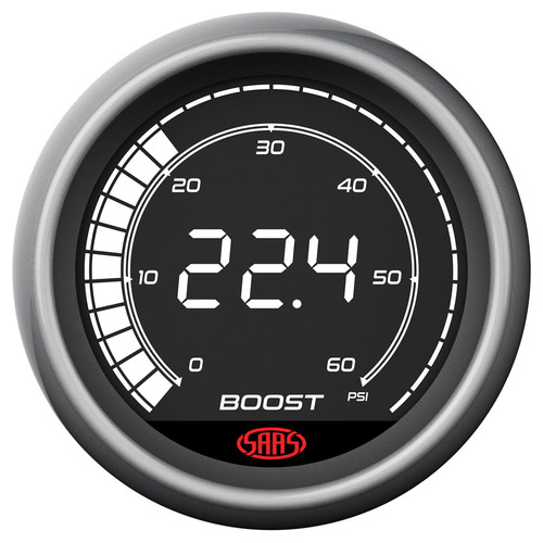SAAS Muscle Digital Series SG41214 Boost Gauge Diesel or Supercharged Engines 0-60psi 52mm