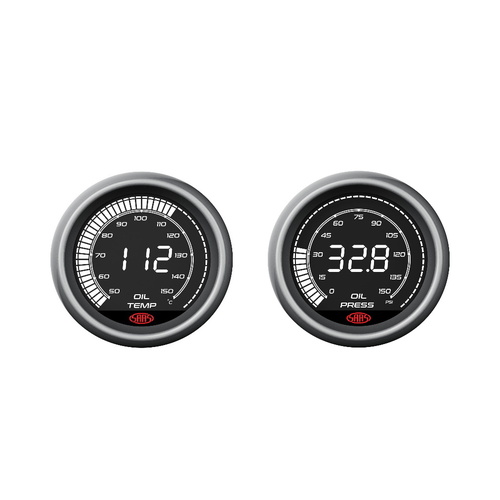 SAAS Muscle Digital Series SG41221 SG41230 Engine Oil Temp 50-150 Celsius & Oil Pressure 0-150 PSI Gauge 52mm / 2"